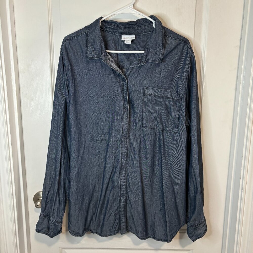 Liz Claiborne Women's Long Sleeve Button Up Shirt, Size XXL